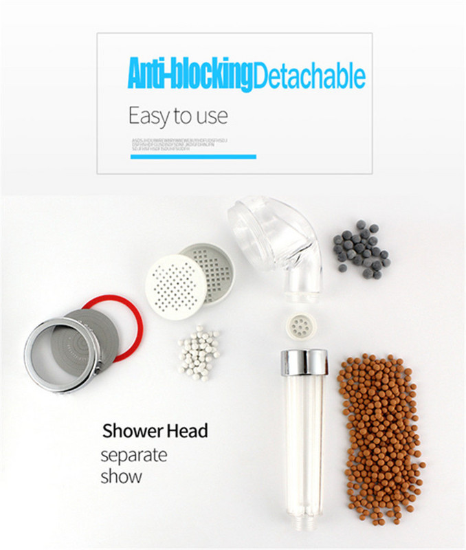 Душ слушалка с филтър за пречистване на водата - намалява хлора и пестицидите - три степени за регулиране на водната струя
