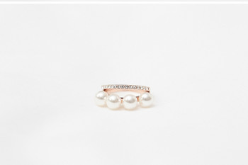 Дамски пръстени в златист и сребрист цвят - перла