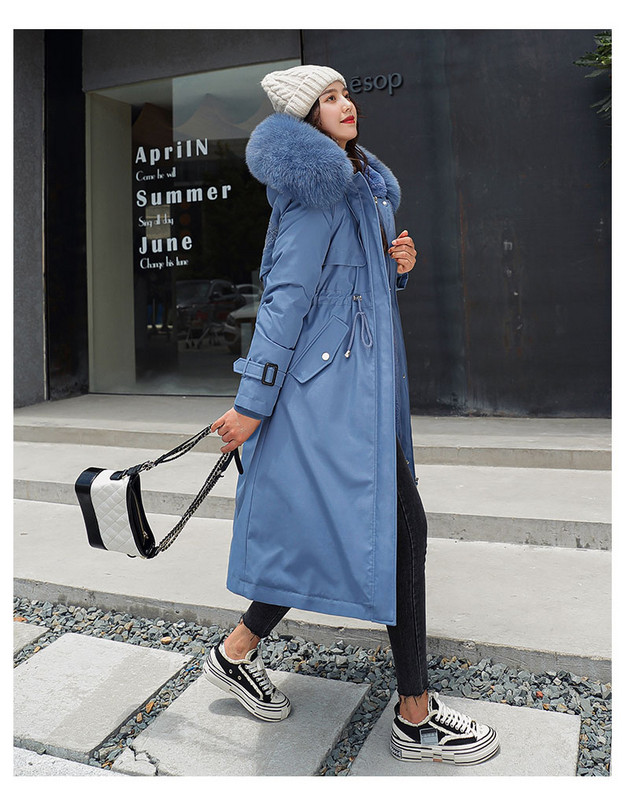 Női őszi-téli kabát hosszú modell derékkötővel