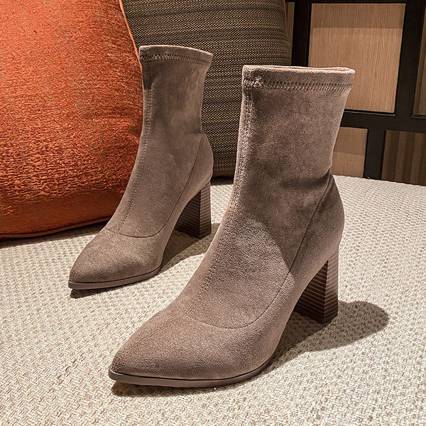 Uus mudel ökoseemisnahast naiste saapad kontsa kõrgusega 8 cm