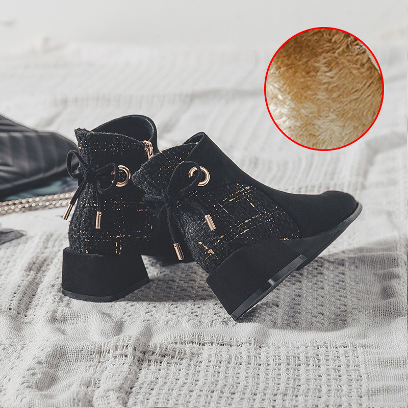 Naiste vabaaja saapad paela ja 4,5 cm paksuse kontsaga - kaks mudelit