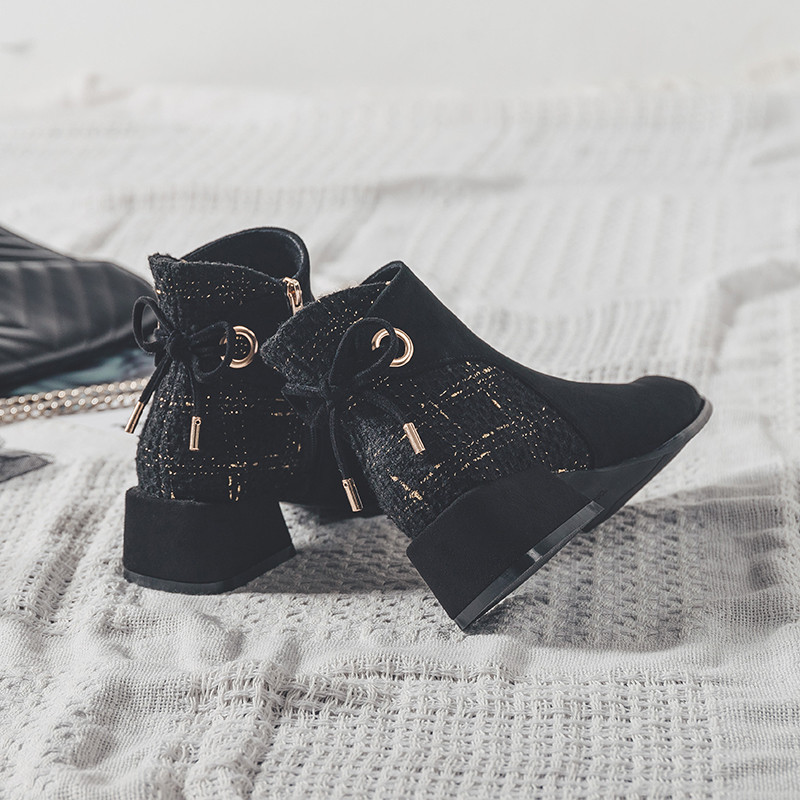 Naiste vabaaja saapad paela ja 4,5 cm paksuse kontsaga - kaks mudelit