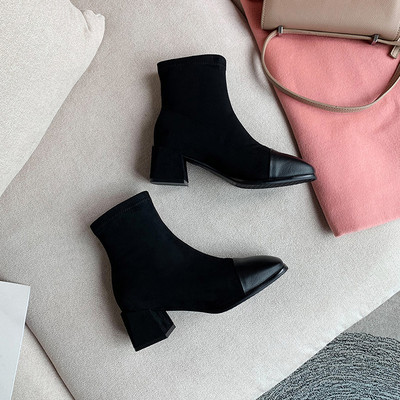 Jauns sieviešu zābaku modelis ar kvadrātveida papēdi - vairāki modeļi