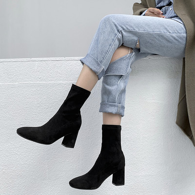 Sügisene naiste saapad ökoseemisnahast teravatipuline mudel ja kontsaga 7 cm - kaks mudelit