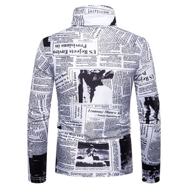 Meeste ajakohane polokrae ja trükiga pluus