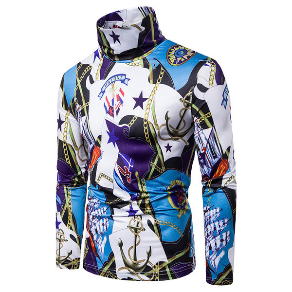 Moderna muška bluza s pripijenim printom