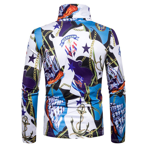 Moderna muška bluza s pripijenim printom