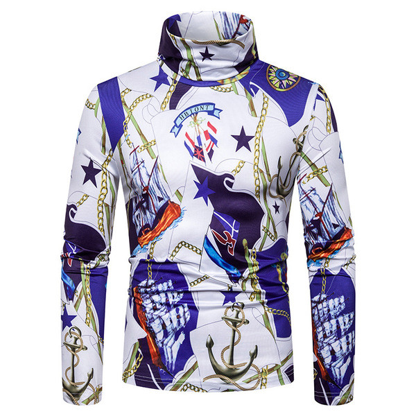 Moderna muška bluza s pripijenim printom