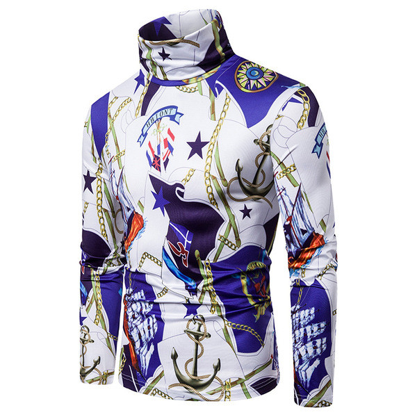 Moderna muška bluza s pripijenim printom