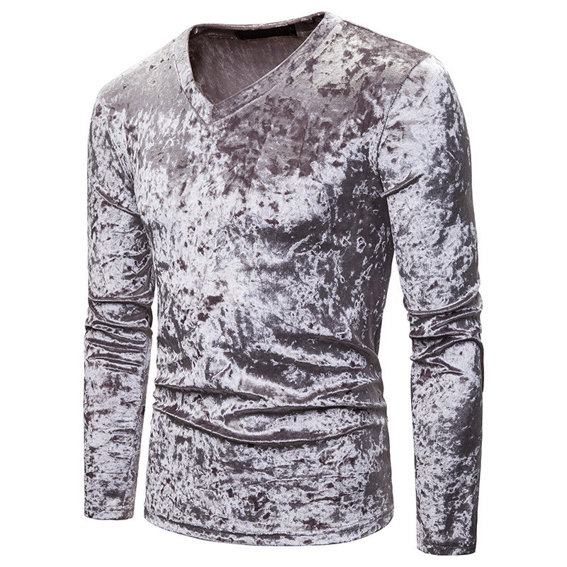 Meeste vabaaja pluusiga varustatud spitsikaelusega mudel