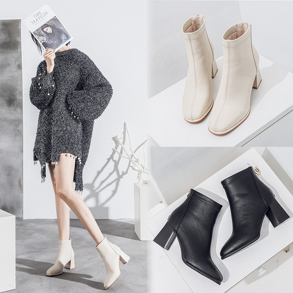 Νέο μοντέλο γυναικείες μπότες με τετράγωνο τακούνι - διάφορα μοντέλα