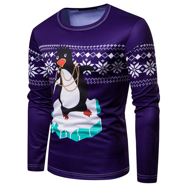 Modern férfi blúz mintával és hosszú ujjal