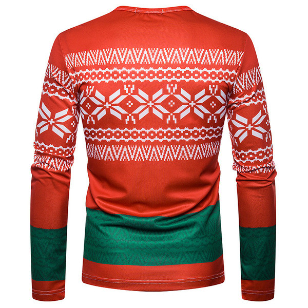 Modern férfi blúz ovális nyakkivágással és mintával