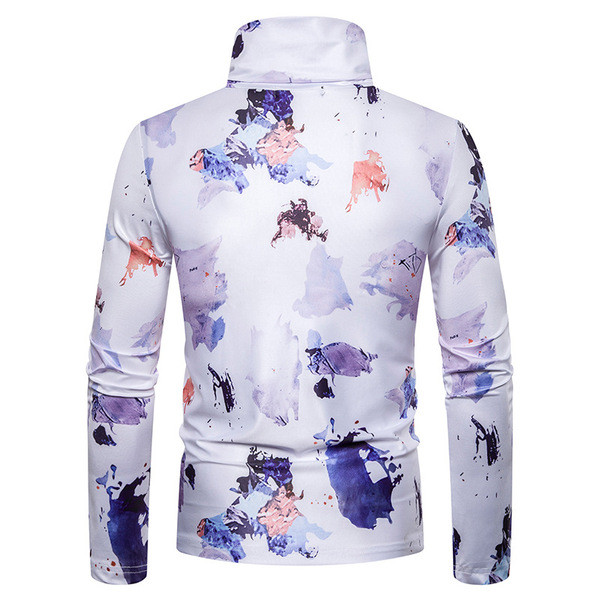 Modern férfi blúz pólógallérral és mintával