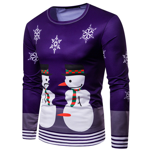 Modern férfi blúz mintával és ovális nyakkivágással