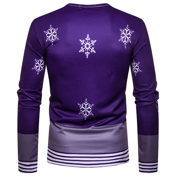 Modern férfi blúz mintával és ovális nyakkivágással