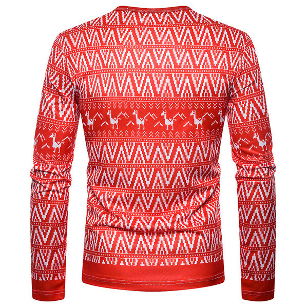 Moodne meeste pluus trükise ja pikkade varrukatega