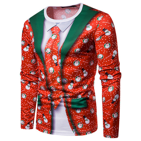 Aktuális férfi blúz mintával és ovális nyakkivágással