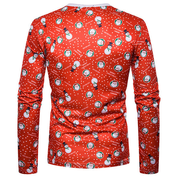 Aktuális férfi blúz mintával és ovális nyakkivágással