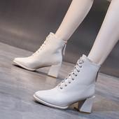 Női csizma szögletes sarokkal - műbőr többféle modell