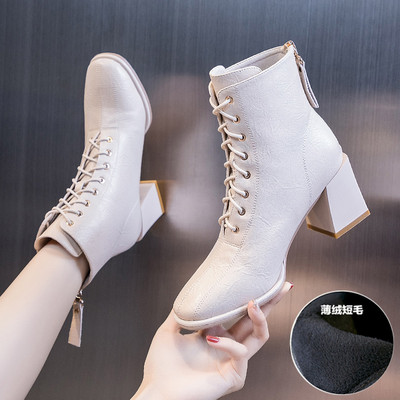 Női csizma szögletes sarokkal - műbőr többféle modell