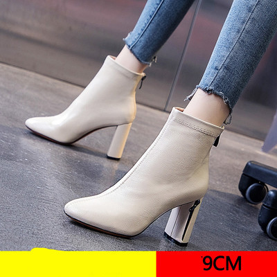 Női csizma szögletes sarokkal - műbőr többféle modell