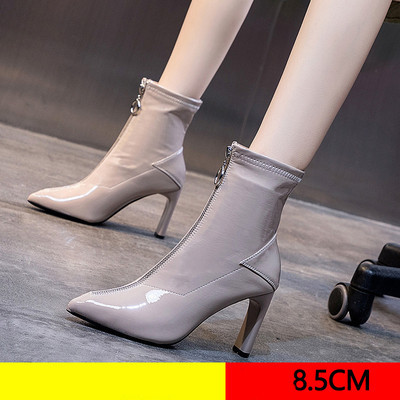 Női csizma szögletes sarokkal - műbőr többféle modell