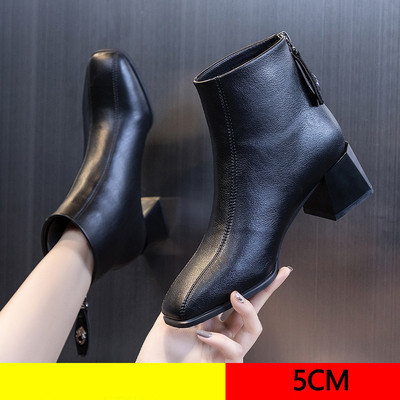 Női csizma szögletes sarokkal - műbőr többféle modell