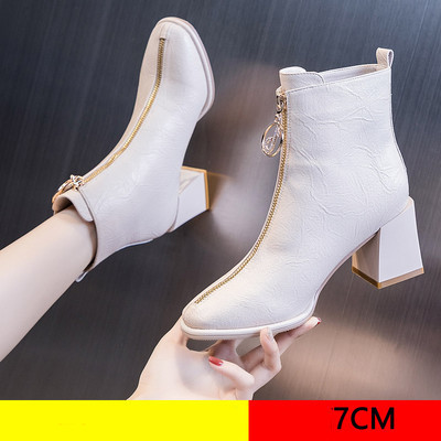 Női csizma szögletes sarokkal - műbőr többféle modell