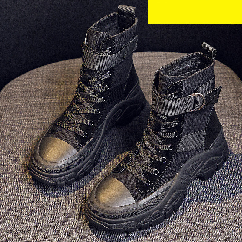 Sieviešu tekstila zābaki ar sprādzi un 4,5 cm zoli