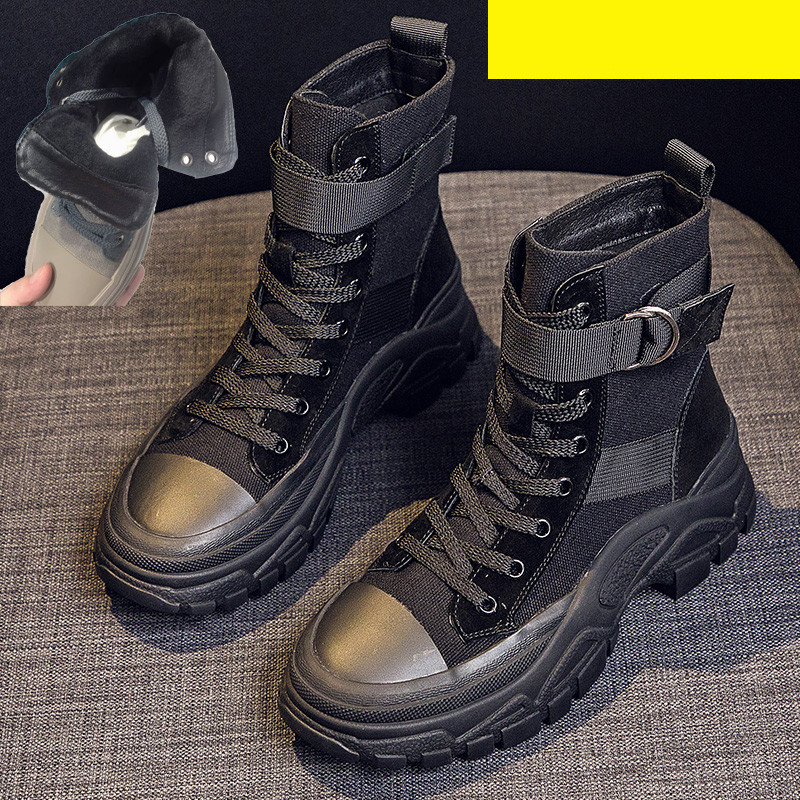 Sieviešu tekstila zābaki ar sprādzi un 4,5 cm zoli