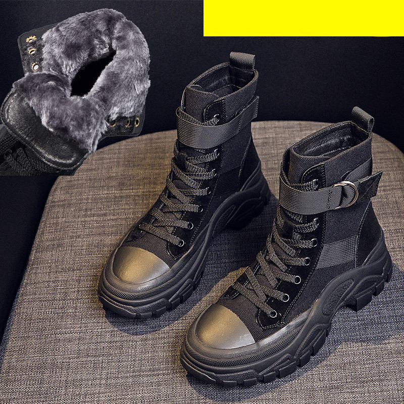 Sieviešu tekstila zābaki ar sprādzi un 4,5 cm zoli