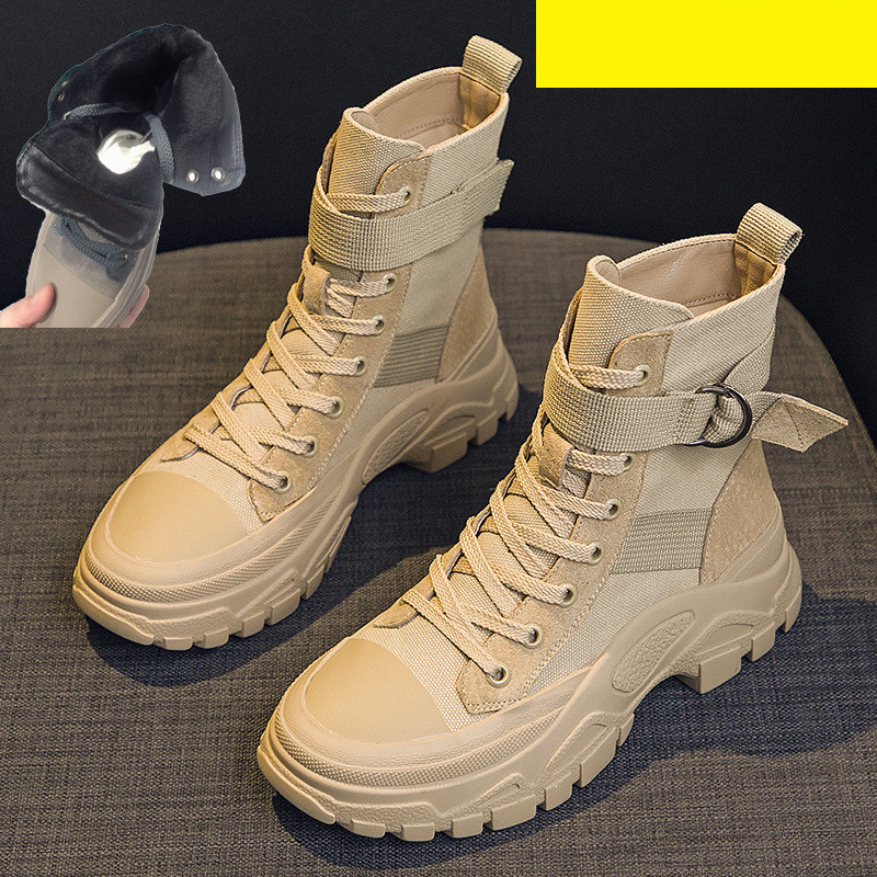 Sieviešu tekstila zābaki ar sprādzi un 4,5 cm zoli