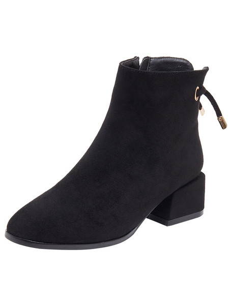 Sieviešu zābaki no eko zamšādas ar 4,5 cm biezu papēdi - ar mīkstu oderi vai bez tās