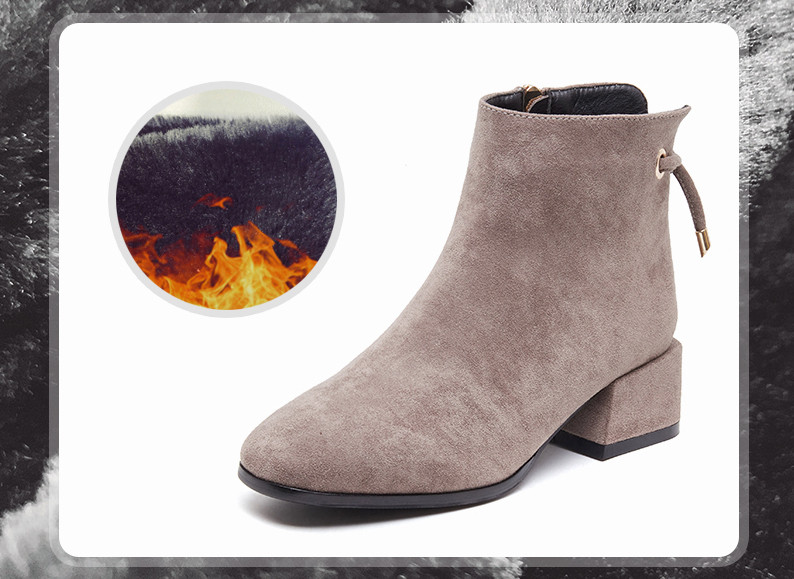 Sieviešu zābaki no eko zamšādas ar 4,5 cm biezu papēdi - ar mīkstu oderi vai bez tās