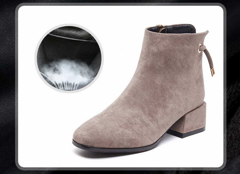 Sieviešu zābaki no eko zamšādas ar 4,5 cm biezu papēdi - ar mīkstu oderi vai bez tās