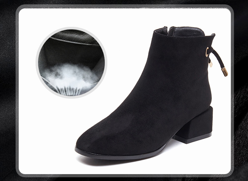 Sieviešu zābaki no eko zamšādas ar 4,5 cm biezu papēdi - ar mīkstu oderi vai bez tās