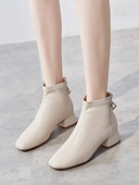 Sieviešu zābaki no eko ādas ar 4 cm biezu papēdi un rāvējslēdzēju - vairāki modeļi