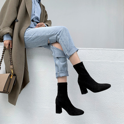 Naiste terava otsaga ökoseemisnahast mudel, kontsa paksusega 7 cm