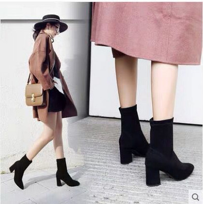 Modern női zoknis csizma - két modell fekete és bézs színben