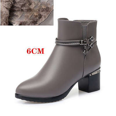 Modern női csizma - eko bőrből, vastag sarokkal