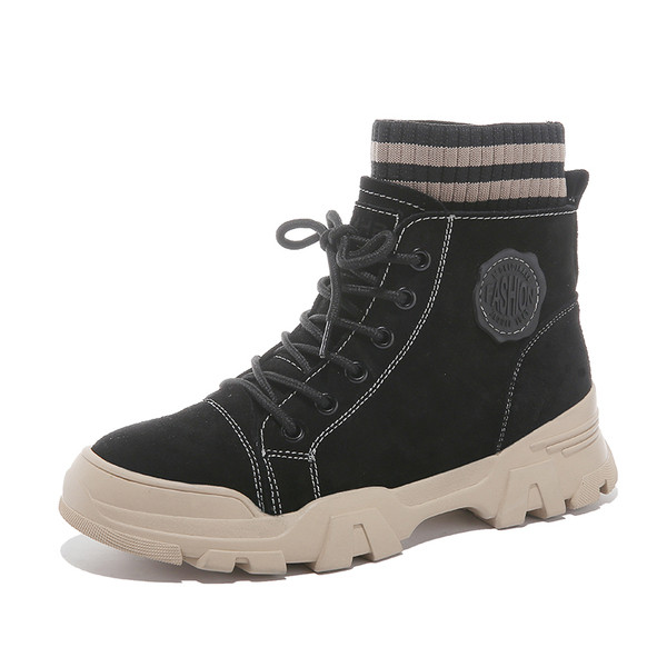 Ikdienas sieviešu zābaki ar šņorēm un emblēmu