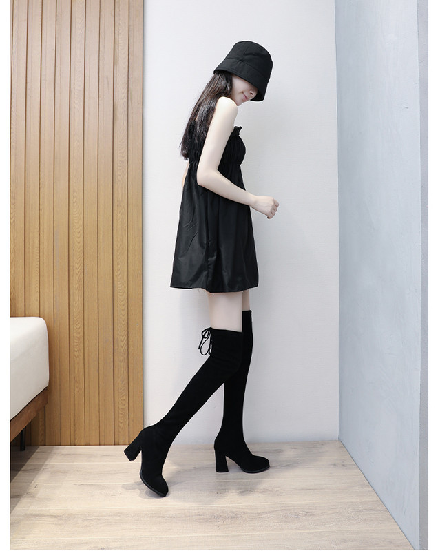 Női csizma térd felett 7,5 cm sarokkal - puha béléssel vagy anélkül