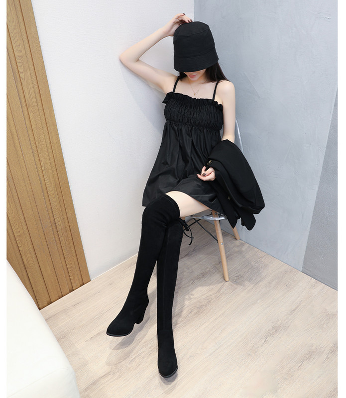 Női csizma térd felett 7,5 cm sarokkal - puha béléssel vagy anélkül