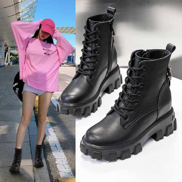 Modern őszi-téli csizma magas durva talppal