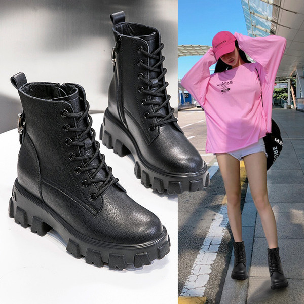 Modern őszi-téli csizma magas durva talppal