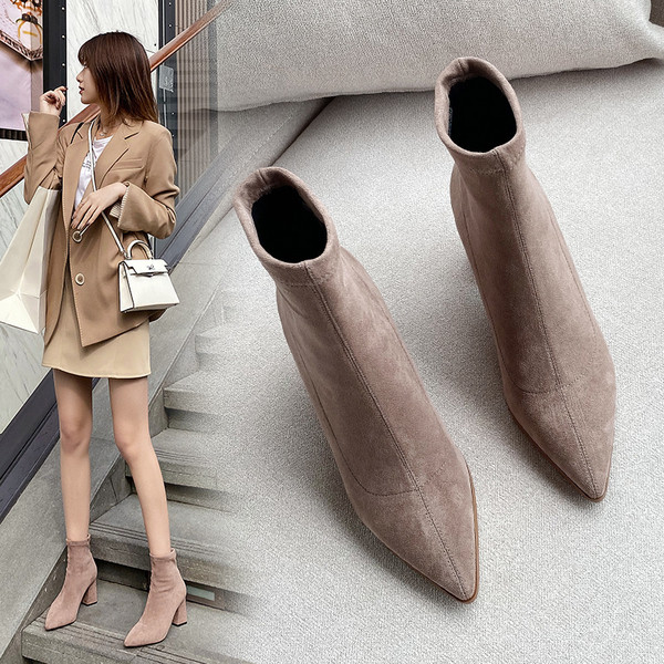 Naiste kaasaegsed saapad 5 cm või 7 cm kontsaga ökoseemisnahast või ökonahast