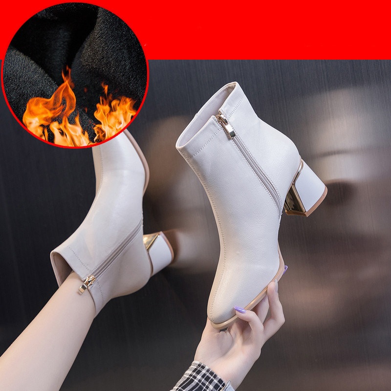 Γυναικείες μπότες από οικολογικό δέρμα με φερμουάρ - με ή χωρίς επένδυση