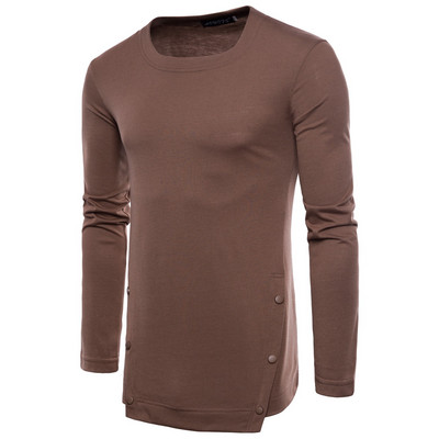 Férfi lezser hosszú blúz gombokkal és hosszú ujjú