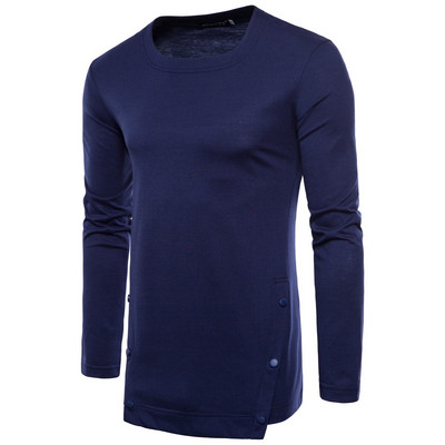 Férfi lezser hosszú blúz gombokkal és hosszú ujjú